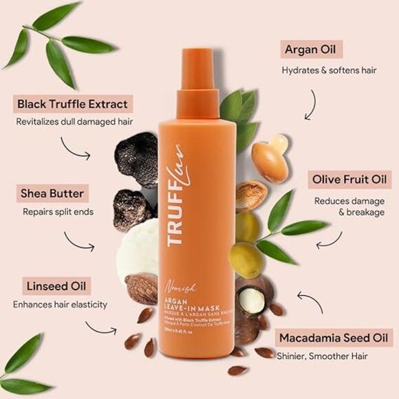 Truff Luv Nourish Collection Argan Leave-In Conditioning Hair Mask Spray New - Picture 8 of 10